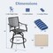 Costway Set of 4 Patio Swivel Bar Stool Chairs Cushioned Pillow Armrest Rocking